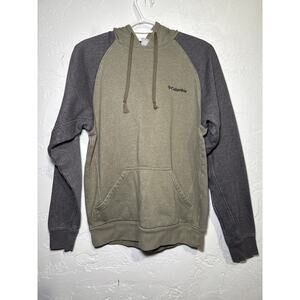 Columbia Two-Tone Olive Green and Charcoal Hooded Pullover